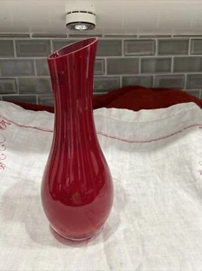LSA INTERNATIONAL Hand blown  IN POLAND RED ART GLASS VASE 12” - Picture 1 of 5