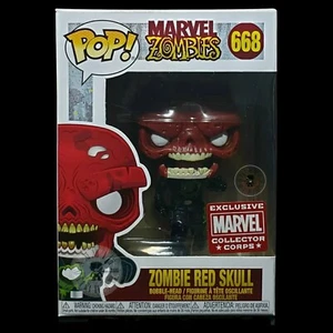 Funko Pop + Protector! Marvel #668 Zombie Red Skull (Marvel Collector Corp) - Imagen 1 de 12