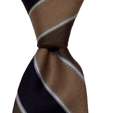 GIVENCHY GENTLEMEN PARIS Mens Wool/Silk Necktie Designer STRIPED Brown/Black EUC