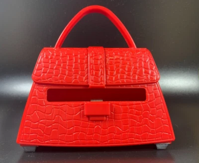 Post It Note Red Purse Dispenser for Pop-Up Post-It Note Pads in 3"x3" Weighted - Image 1 of 4