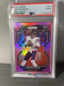 2021 Justin Fields RC #334 Pink Prizm Psa 9 Mint Jets QB Ohio State 🔥 Invest - Bild 1 von 2