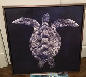 SeaTurtle Shadow Wall Art Print, Sea Turtle Framed Grandin Road Grace Popp - Picture 1 of 7