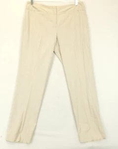 Eileen Fisher Trousers Pants Italian Linen Blend Women L Beige Minimalist Office - Picture 1 of 12