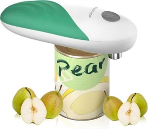 Electric Tin Can Opener Automatic One Touch Switch Hands Free Smooth Edge, Green - Picture 1 of 8