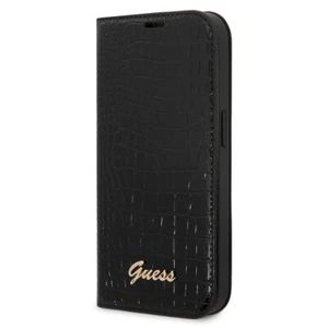 Guess iPhone 14 Plus Case - Croco - 3 Card Slots - Black - Picture 1 of 6