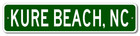 Kure Beach, North Carolina Metal Wall Decor City Limit Sign - Aluminum