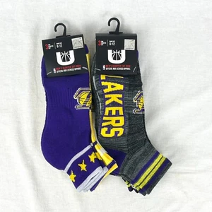 NBA LA Lakers Quarter Cut Sock Lot 6-Pair Assorted Socks Men 6-12 3-Pack x 2 NWT - Picture 1 of 5