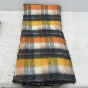 AYERS Wool & Nylon Blanket 56”X 58” Vintage Plaid Made In Canada - Picture 1 of 4