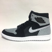 AIR JORDAN 1 RETRO HIGH FLYKNIT 4Y-14 SHADOW BLACK WOLF GREY 919704-003 BG YOUTH