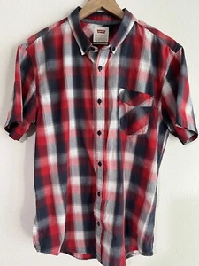 Levi's Mens Red Plaid Short Sleeve Cotton Button Down Shirt Size Large - Picture 1 of 10