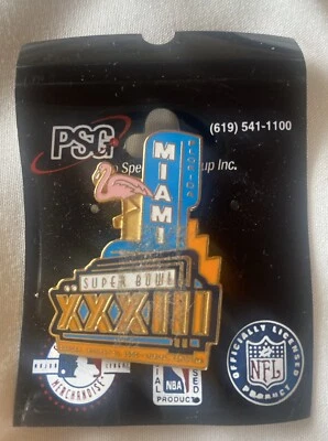 Pin de fútbol americano NFL - Super Bowl XXXIII - Miami - Broncos vs Falcons - John Elway Foto 1 de 2