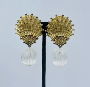 Stephen Dweck Sterling Silver Gold Vermeil Rock Crystal Dangle Clip Earrings - Picture 1 of 7