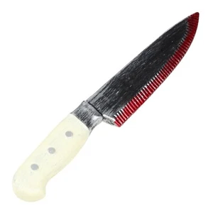 Realistic Bloody Kitchen Knife Fancy Dress Costume Accessory Slasher Weapon 12 - Picture 1 of 10