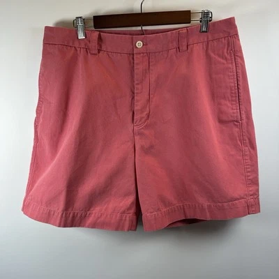 Shorts masculino Vineyard Vines 36 coral frente plana disjuntor calça botão - Imagem 1 de 4