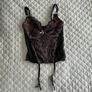 Corset Black And Pink Underwired 36F Secret Possessions. - Picture 1 of 7
