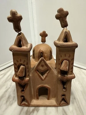 Arte popular México terracota cerámica vintage misión iglesia escultura Foto 1 de 4