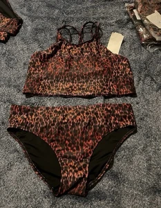 New Girls Bikini Two Piece Swimsuit Red Orange Black Z by Zella 12 Dance Costume - Picture 1 of 4