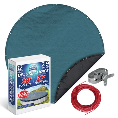POOL COVER CHOICE PoolCoverChoice Winter Swimming Pool Cover for 28 ft Round Pool