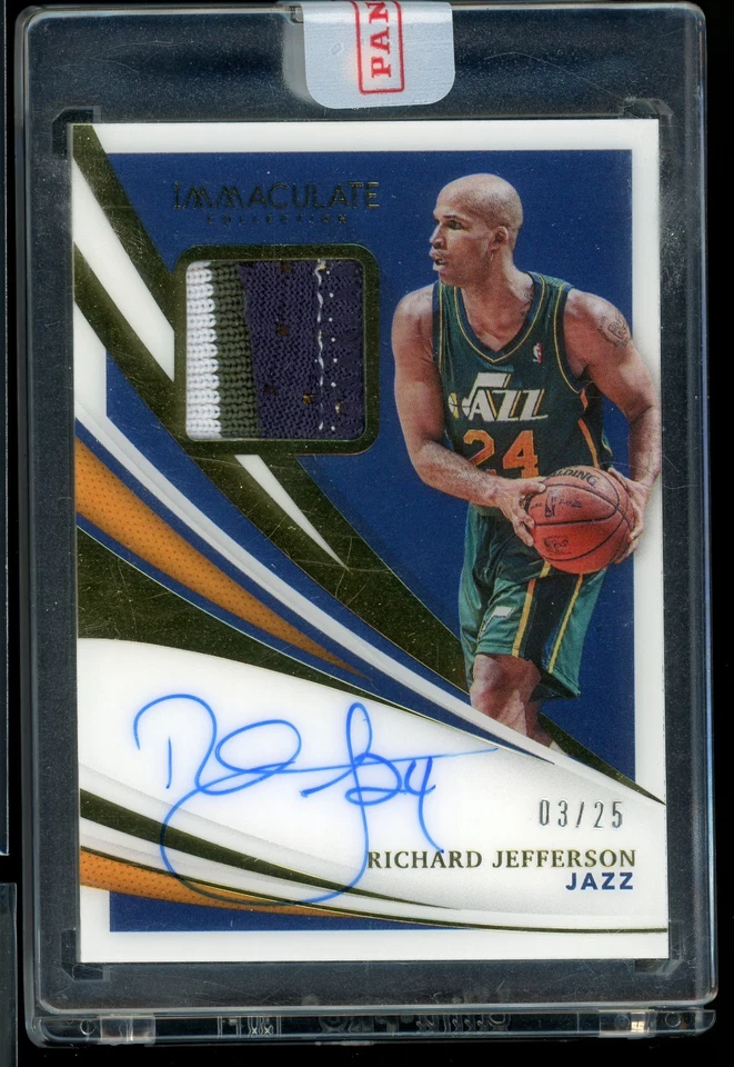 Непорочная нашивка с автографом Ричарда Джефферсона 2020–21 Panini /25 Utah Jazz NBA запечатанная - Изображение 1 из 2