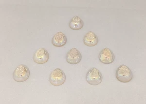 Joyero 120cts Ventana Blanca Cuarzo Druzy Peras de Lujo Aprox 18x14mm 10 un. - Imagen 1 de 8