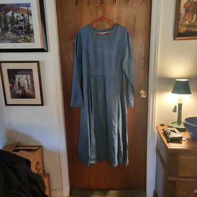 Coldwater Creek Blue Cotton  Denim Long Sleeve Pull Over Long Sz XL - Image 1 of 4