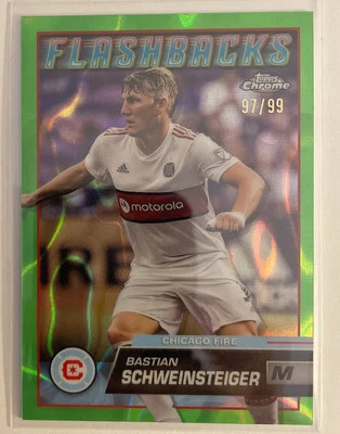 2023 Topps Chrome MLS #155 Bastian Schweinsteiger Neon Green Lava Refractor #/99 - Image 1 of 2