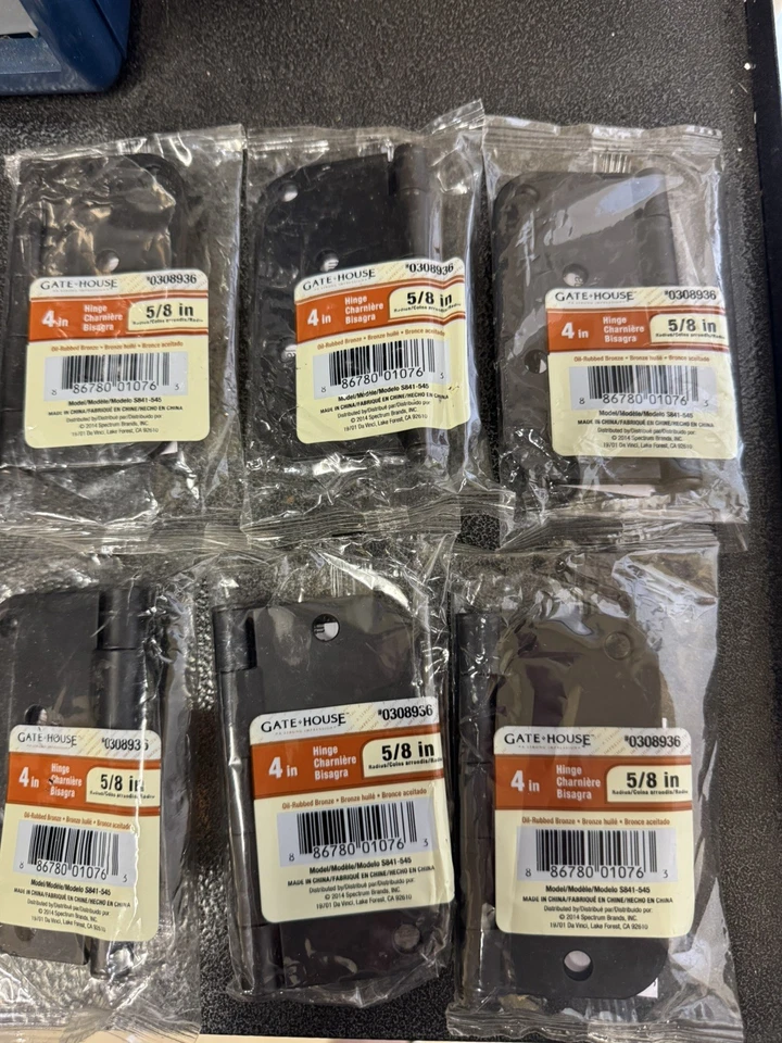 Juego de 6 bisagras de puerta GATE HOUSE 3,5 pulgadas bronce frotado con aceite cuadrado artículo #0308934 Foto 1 de 1