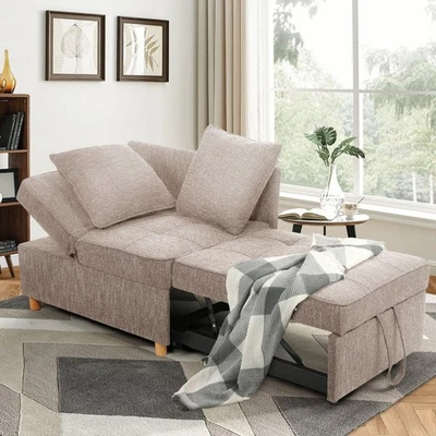 Sofá cama otomano plegable silla sofá cama 4 en 1 respaldo ajustable + 2 almohadas Foto 1 de 4