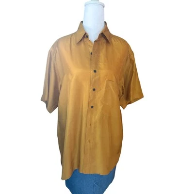 Camisa Bogari Vintage 100% Seda Talla Pequeña Unisex Foto 1 de 4