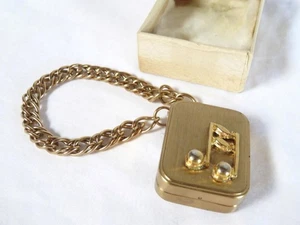 Vintage Goldtone Music Box Bracelet Treble Clef Note -Let Me Call You Sweetheart - Picture 1 of 8
