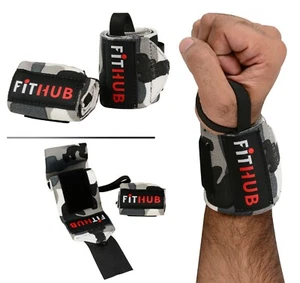 Wrist Wraps Weight lifting Gym Straps Support Strength Elasticated Hand Bandage - Picture 1 of 7