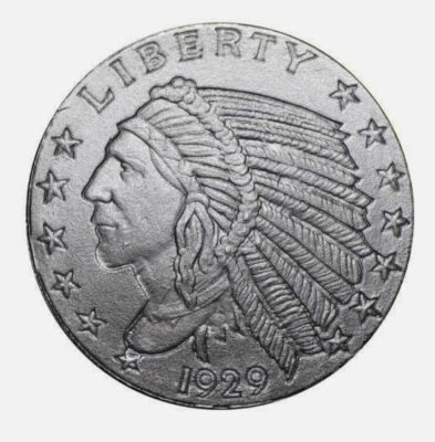 1/10 oz .999 Silver Round - Incuse Indian - Image 1 of 3