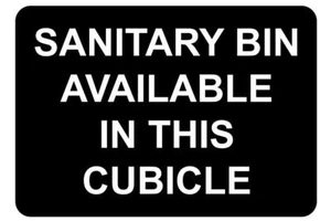 Sanitary Bin Available in this Cubicle Sign Plaque Toilet Feminine Hygiene Bins - Picture 1 of 92