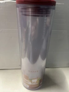 2016 Starbucks Kaffeebecher Reise mit Deckel Katar Symbol 16 Unzen eingestellt - Bild 1 von 5