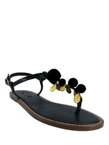 Sandali Dolce & Gabbanna Gold Coin Pom Pom Thong misura 8,5 - Foto 1 di 8