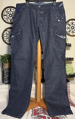 HTF Y2K 90's Bench Heavy Cargo Jeans SZ 36x32 Streetwear Skater Rare - Image 1 of 4