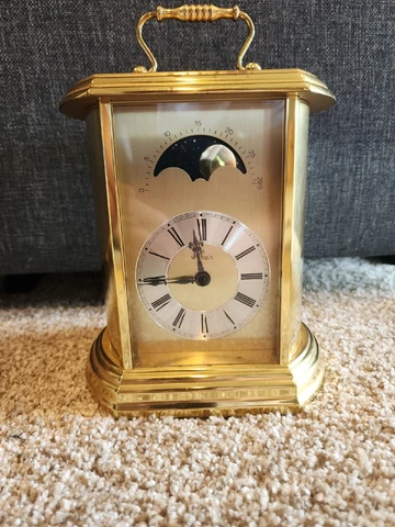 Montreux Moon Phase Mantel Miller Clock Quartz Hermle With Instructions- Tested Cover