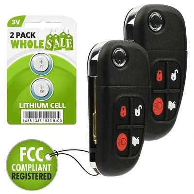 2 Replacement For 2001 2002 2003 2004 2005 2006 2007 2008 Jaguar XJ8 Key Fob - Image 1 of 4