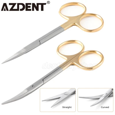 AZDENT Dental Surgical Operating Scissors 4.5'' Straight/Curved Sharp Instrument - Image 1 of 4