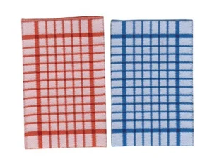 Casa de muñecas miniatura escala 1/12 par de toallas de té rojo y azul D2525 - Imagen 1 de 1