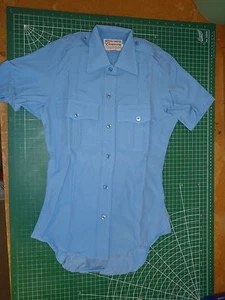 Conqueror Royal-Crest Police Uniform Button-Up Shirt Woman's Size 30 Blue - Picture 1 of 8