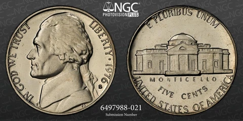 1976 S JEFFERSON NICKEL 5C PF69 ULTRA CAMEO TOP POP NGC Photo Vision® SKU 3134 Cover
