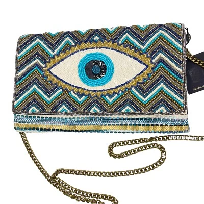 Bolso sin asas America & Beyond Grecian Nights Evil Eye nuevo correa de cadena de metal con cuentas Foto 1 de 4