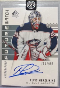 2019-20 SP Authentic Future Watch Autograph Rookie Elvis Merzlikins RC Auto /999 - Picture 1 of 2