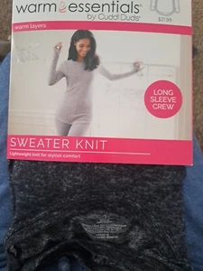 Warm Essentials by Cuddl Duds Sweater Knit Thermal Crewneck Top Size  L NIB - Picture 1 of 6