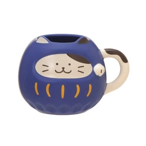Starbucks Japan New Year 2024 Mug Cup Maneki Neko Cat Daruma Blue 296ml - Picture 1 of 5