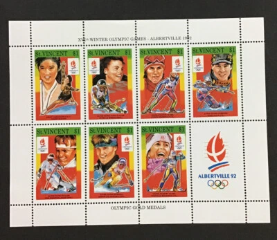 St Vincent 1992 XF MNH Sc#1705, S/S, Olympics, Gold medals, (W38) - Image 1 of 2