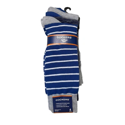 Dockers 4 PAIRS Men Classic Crew Socks Shoe Sz 6-12 Gray Assorted - Изображение 1 из 4