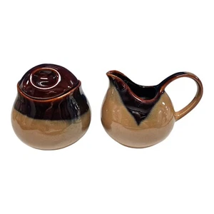 Sango Nova Brown 4933 Creamer and Sugar Bowl with Lid NO Chips or Crazing - Picture 1 of 10