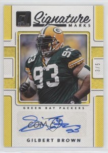 2017 Panini Donruss Signature Marks Yellow /5 Gilbert Brown #SM-GBR Auto